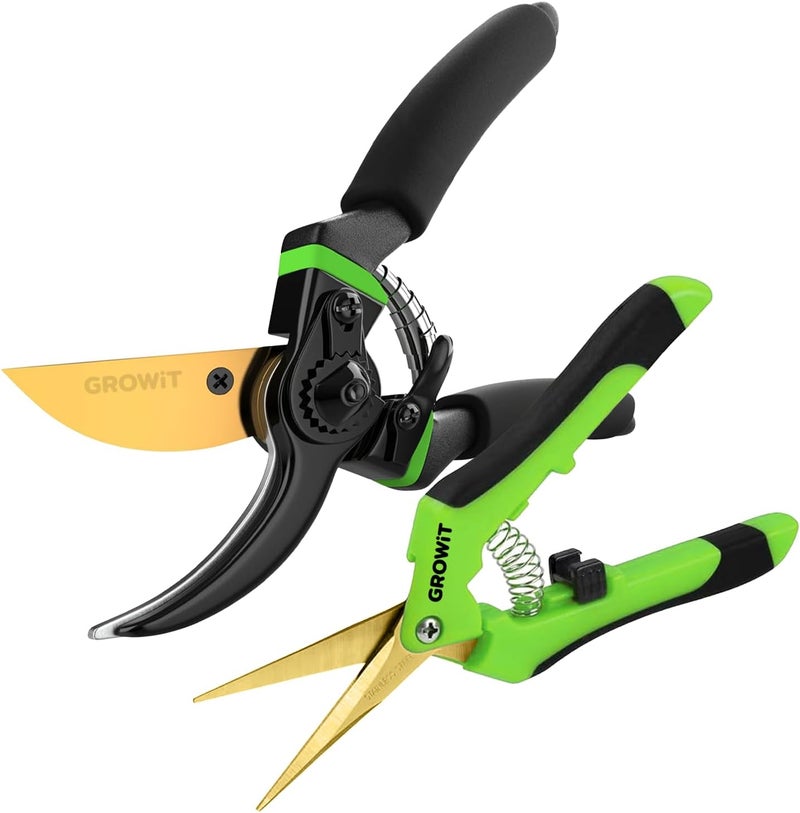 Craft911 8.5" Professional Bypass Pruning Shears & Gardening Scissors Set - Super Sharp Premium Garden Shears | Pruning Shears For Gardening, Garden Hedge Clippers Handheld Pruners - Garden Scissors - Image 1